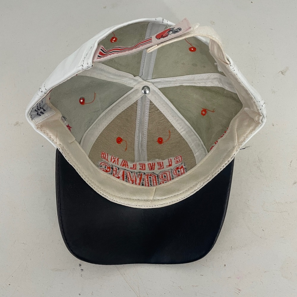 VTG Reebok Cleveland Browns Leather Hook & Loop Hat Cap Helmet NFL Made in USA - Picture 5 of 7